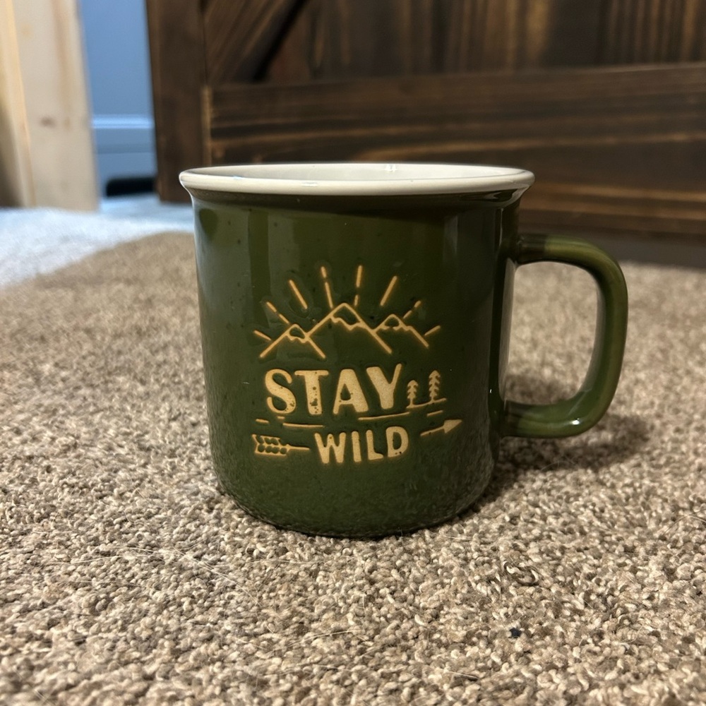 Members Only Green and White Dining Mugs